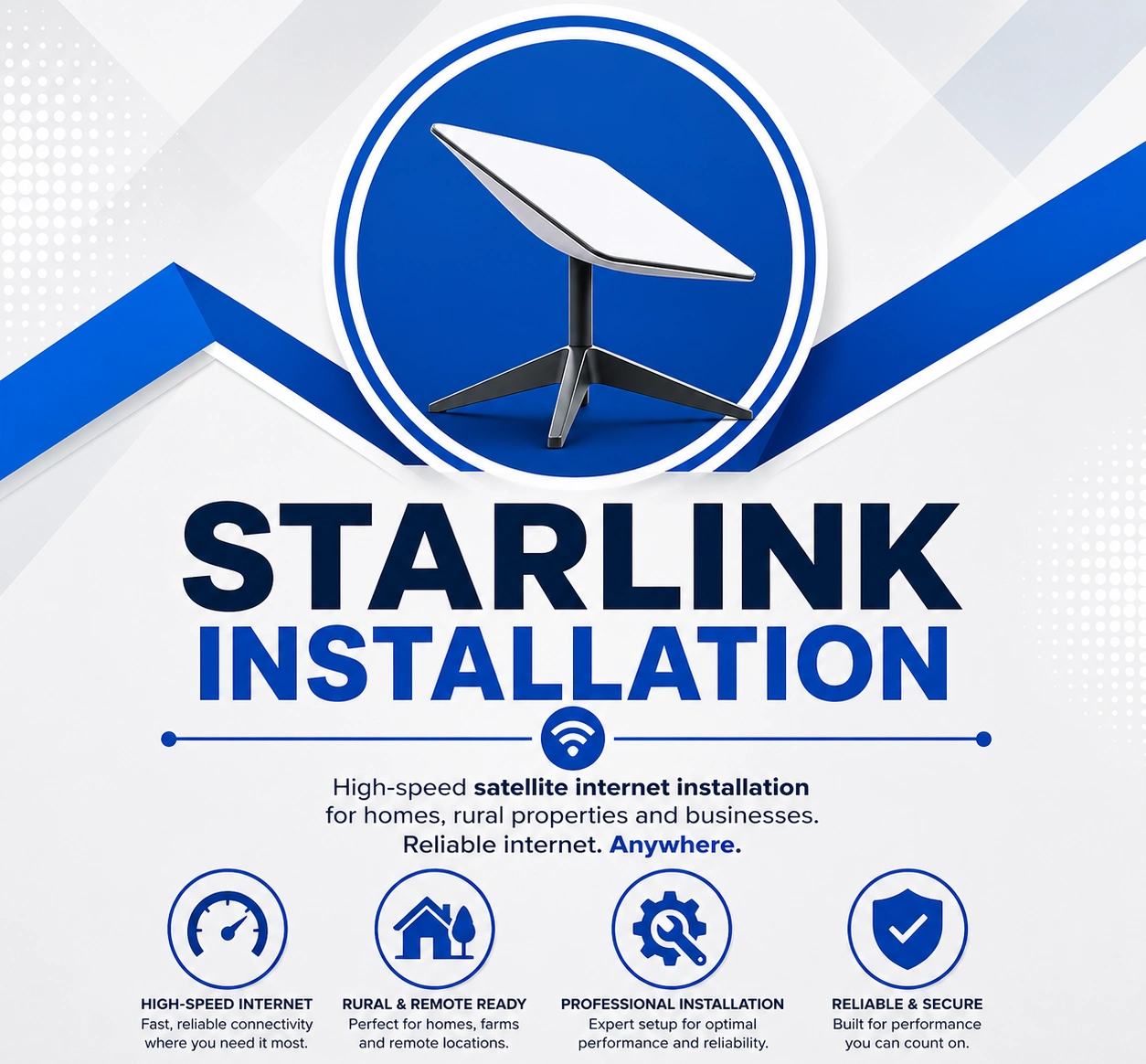 Starlink Dish Installation & Pole Mounting